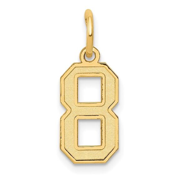 14k Yellow Gold Small Satin Number 8 Charm